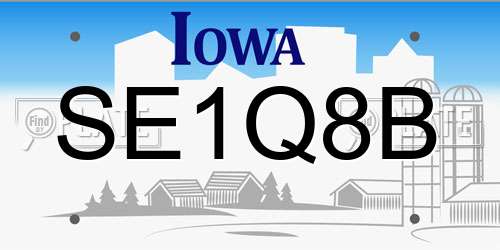 SE1Q8B Iowa License Plate