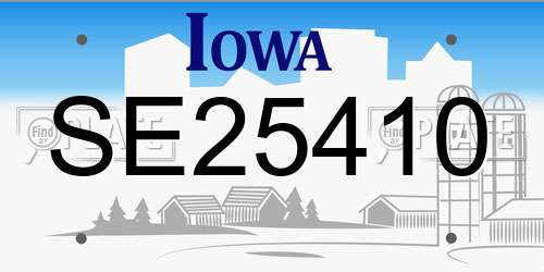SE25410 Iowa License Plate