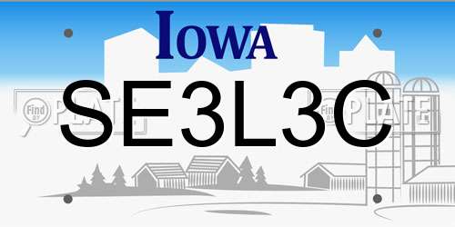 SE3L3C Iowa License Plate