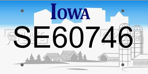 SE60746 Iowa License Plate