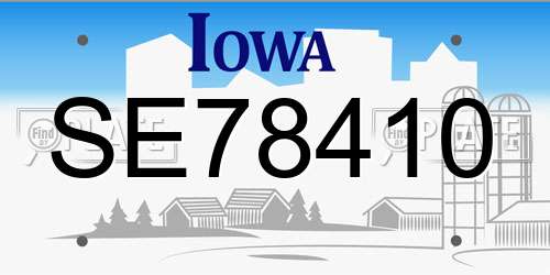 SE78410 Iowa License Plate