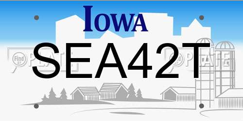 SEA42T Iowa License Plate
