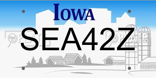 SEA42Z Iowa License Plate