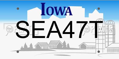 SEA47T Iowa License Plate