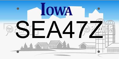 SEA47Z Iowa License Plate