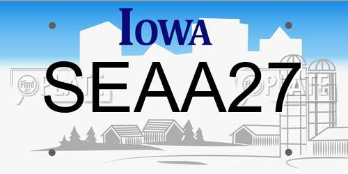 SEAA27 Iowa License Plate