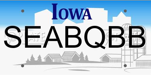 SEABQBB Iowa License Plate