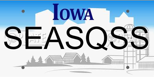 SEASQSS Iowa License Plate