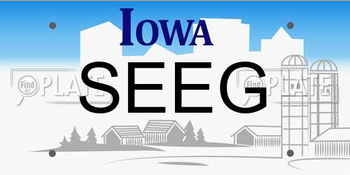 SEEG Iowa License Plate
