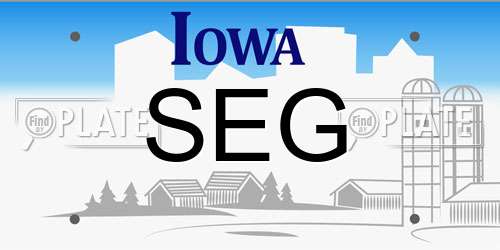 SEG Iowa License Plate