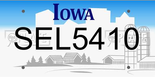 SEL5410 Iowa License Plate