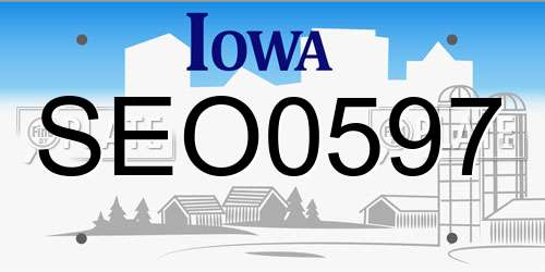 SEO0597 Iowa License Plate