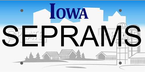 SEPRAMS Iowa License Plate