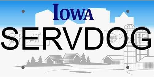 SERVDOG Iowa License Plate