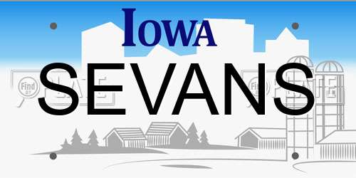 SEVANS Iowa License Plate