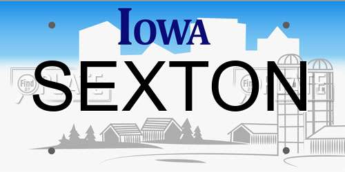 SEXTON Iowa License Plate