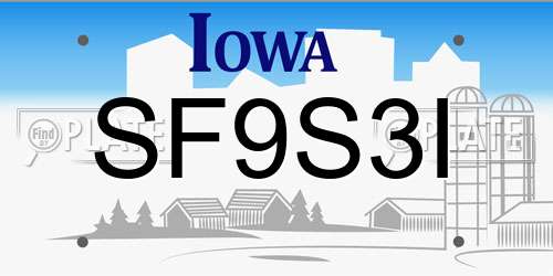 SF9S3I Iowa License Plate