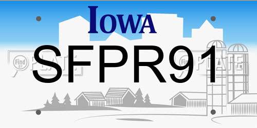 SFPR91 Iowa License Plate