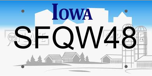 SFQW48 Iowa License Plate