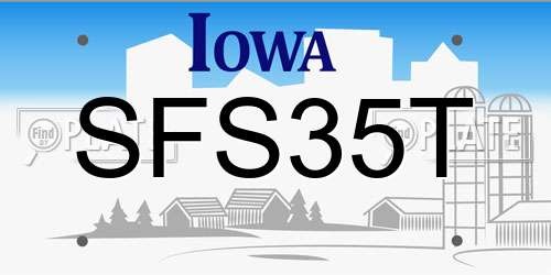 SFS35T Iowa License Plate
