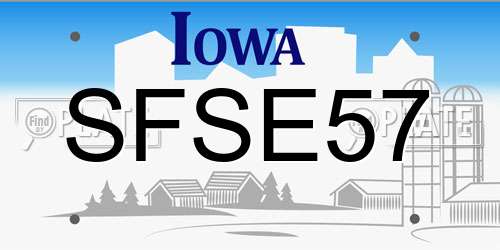 SFSE57 Iowa License Plate