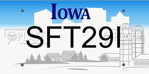 SFT29I Iowa License Plate