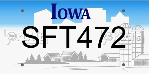 SFT472 Iowa License Plate