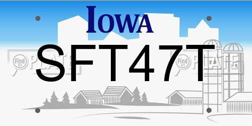 SFT47T Iowa License Plate
