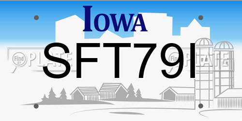 SFT79I Iowa License Plate