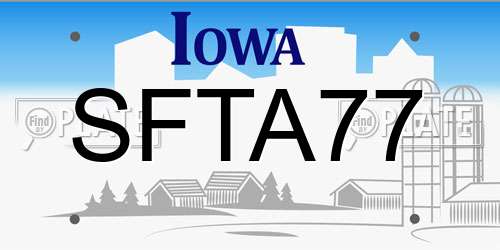 SFTA77 Iowa License Plate