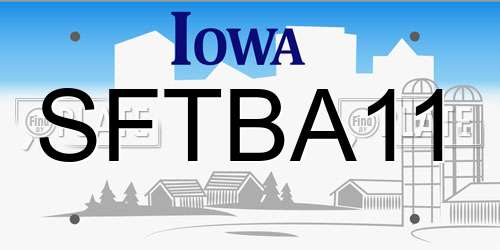 SFTBA11 Iowa License Plate