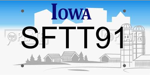 SFTT91 Iowa License Plate
