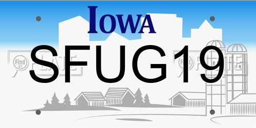 SFUG19 Iowa License Plate