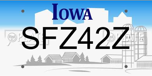 SFZ42Z Iowa License Plate