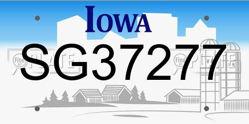 SG37277 Iowa License Plate