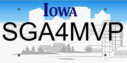 SGA4MVP Iowa License Plate