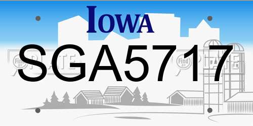 SGA5717 Iowa License Plate