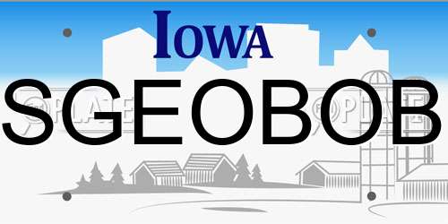 SGEOBOB Iowa License Plate
