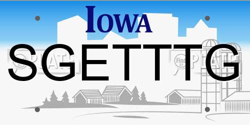 SGETTTG Iowa License Plate