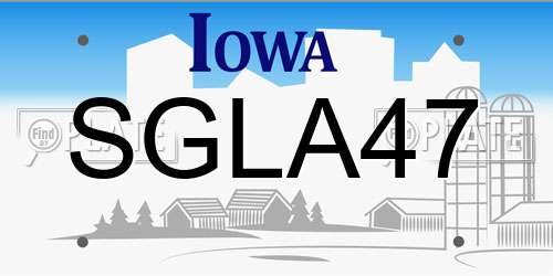 SGLA47 Iowa License Plate