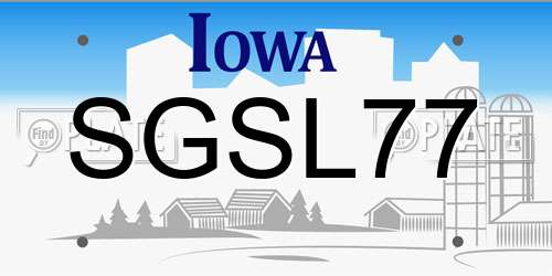 SGSL77 Iowa License Plate