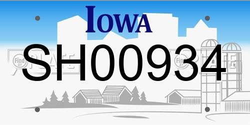 SH00934 Iowa License Plate