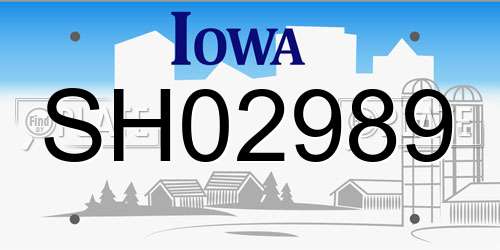 SH02989 Iowa License Plate