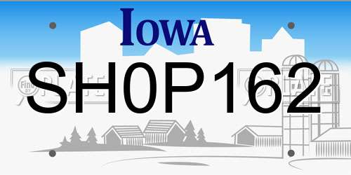 SH0P162 Iowa License Plate