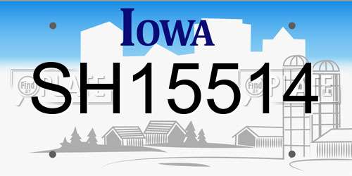 SH15514 Iowa License Plate
