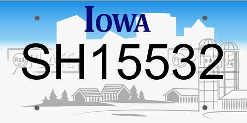 SH15532 Iowa License Plate