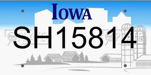 SH15814 Iowa License Plate