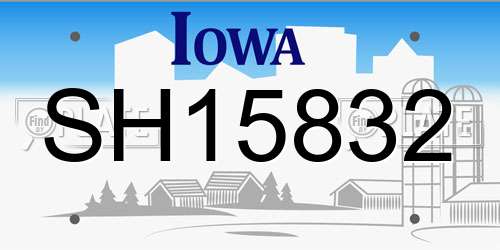 SH15832 Iowa License Plate