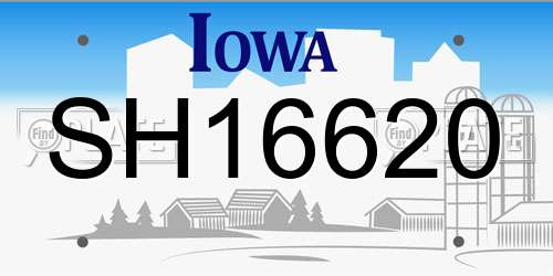 SH16620 Iowa License Plate
