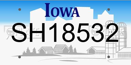 SH18532 Iowa License Plate